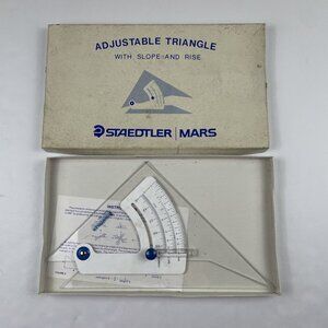Vintage STAEDTLER Mars 964 51-10 Adjustable Triangle with Slope & Rise Drafting